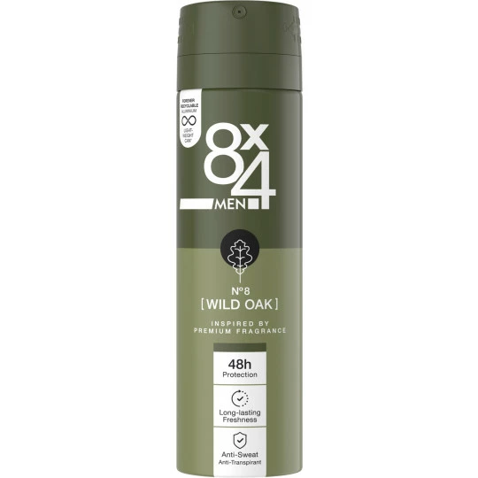 8x4 Men Deospray No.8 Wild Oak 150ML 1 8x4 Men Deospray No.8 Wild Oak 150ML