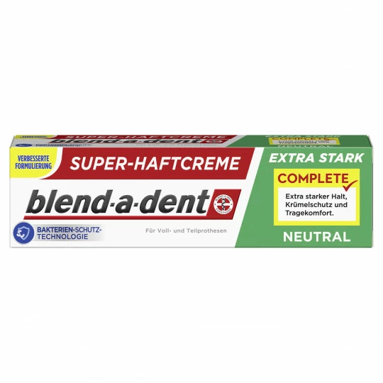Blend-a-dent Haftcreme Complete Extra Stark Neutral 47G 1 Blend-a-dent Haftcreme Complete Extra Stark Neutral 47G