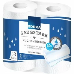 EDEKA Küchentücher Extra Saugfähig 3lagig 2x 70 Blatt