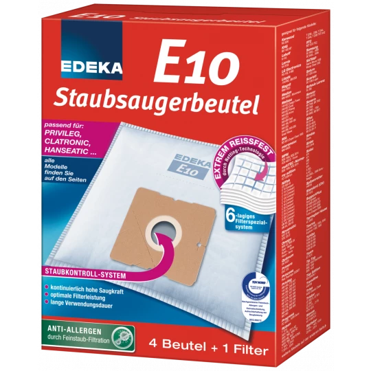 EDEKA Staubsaugerbeutel E10 4ST 1 EDEKA Staubsaugerbeutel E10 4ST