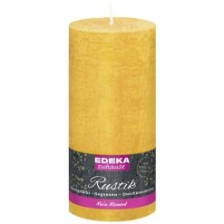 EDEKA Zuhause Rustik Stumpenkerze Gelb 16cm X 7cm
