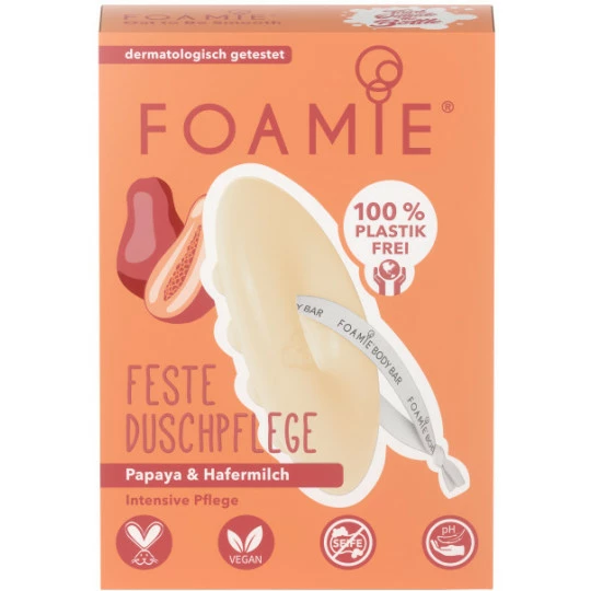 Foamie Feste Duschpflege Papaya & Hafermilch 80G 1 Foamie Feste Duschpflege Papaya & Hafermilch 80G