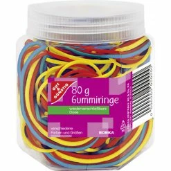 Gut & Günstig Gummiringe Farbig Sortiert 80 G