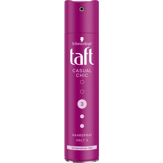 Schwarzkopf Taft Casual Chic Haarspray Halt 3 250ML 1 Schwarzkopf Taft Casual Chic Haarspray Halt 3 250ML