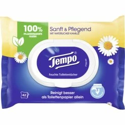 Tempo Sanft & Pflegend Feuchte Toilettentücher Kamille 42 Stück